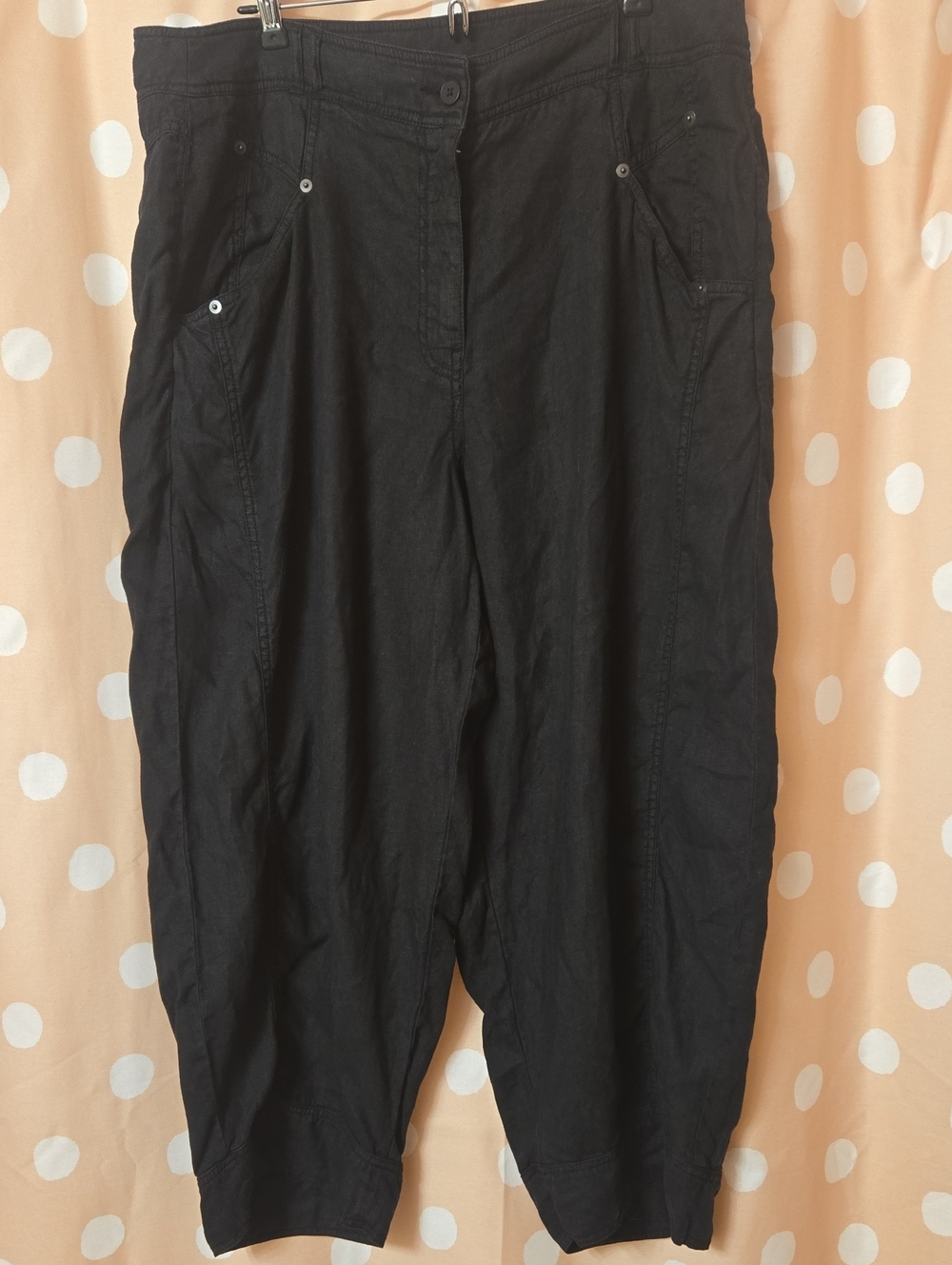 Wrap London Linen Trousers Sz 14 Black